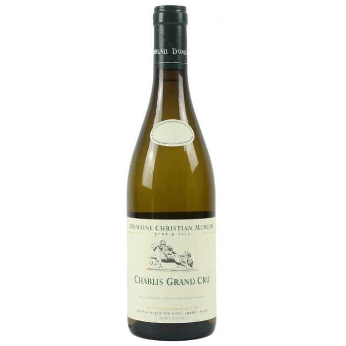 Wine bottle with a label on a white background