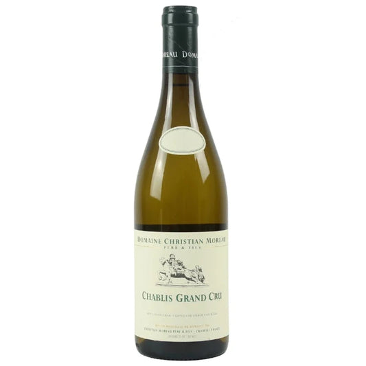 Wine bottle with a label on a white background