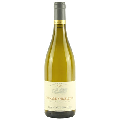 Wine bottle with a label on a white background
