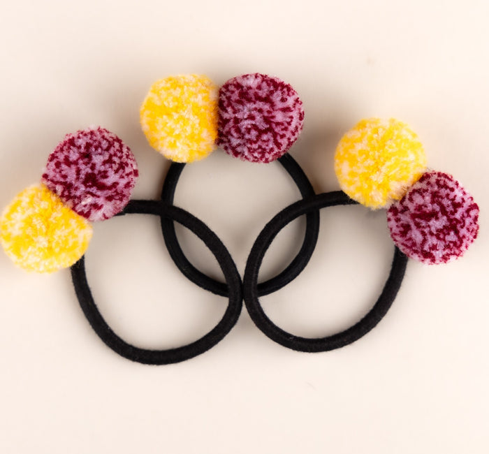 Double Pom Hair Ties - 3 Pack