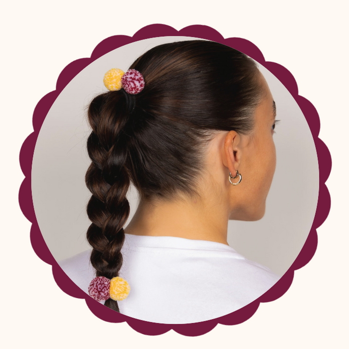 Double Pom Hair Ties - 3 Pack