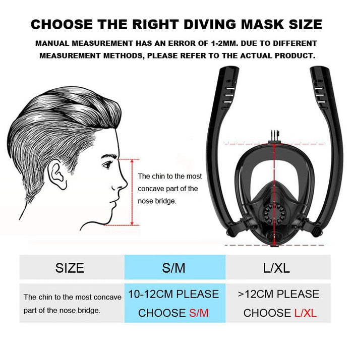Double Tube Snorkeling Mask with Action Camera Holder-TopOnlineBargains.Com