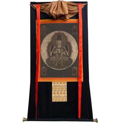 Ekaksara-usnisacakra - Tibetan thangka painting, view 8