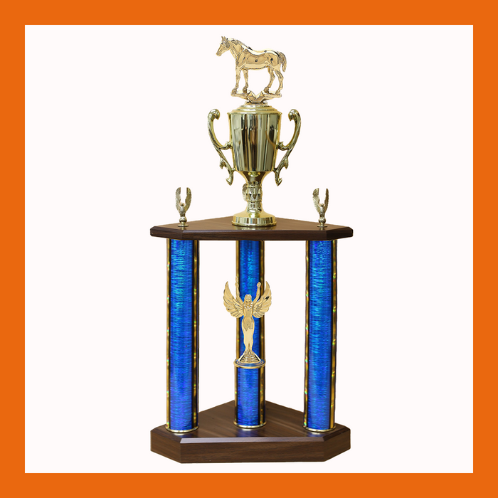 Equestrian Three Poster Trophy