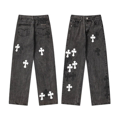 CHH Chrome Hearts Jeans Unisex Casual Loose Jeans