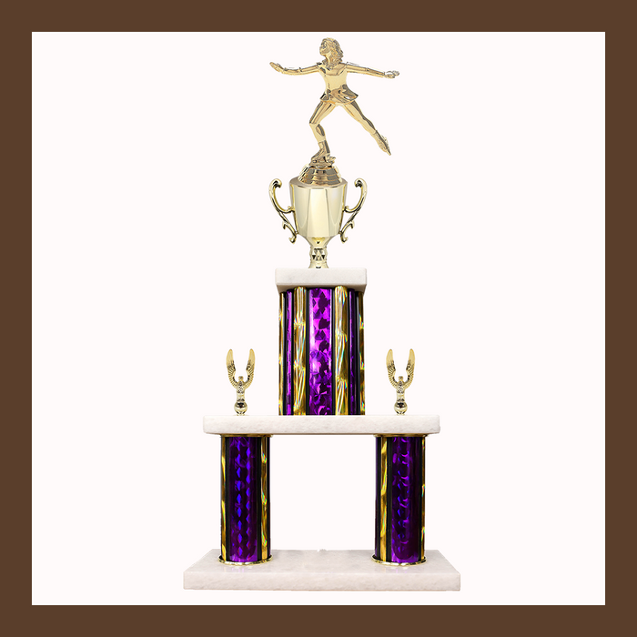 Figure Skating Marble Mini Two Poster Trophy With Cup