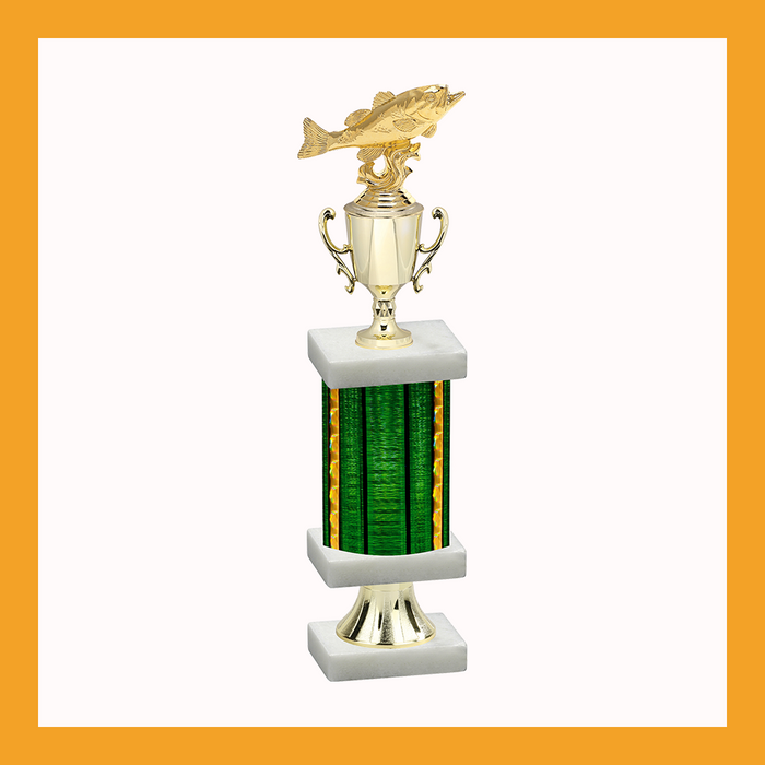 Fishing Column Pedestal Trophy With Cup