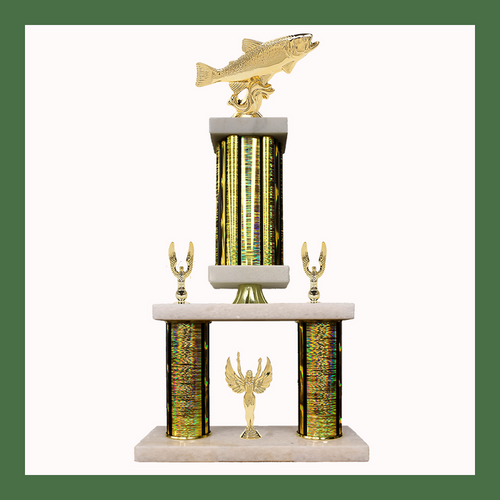 Fishing Marble Mini Two Poster Trophy