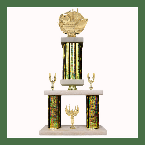 Football Marble Mini Two Poster Pedestal Trophy