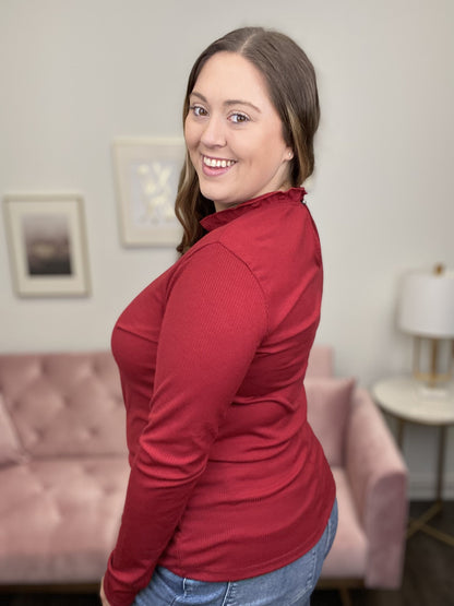 Selling Out Women's Slim-Fit Ribbed Long Sleeve Top