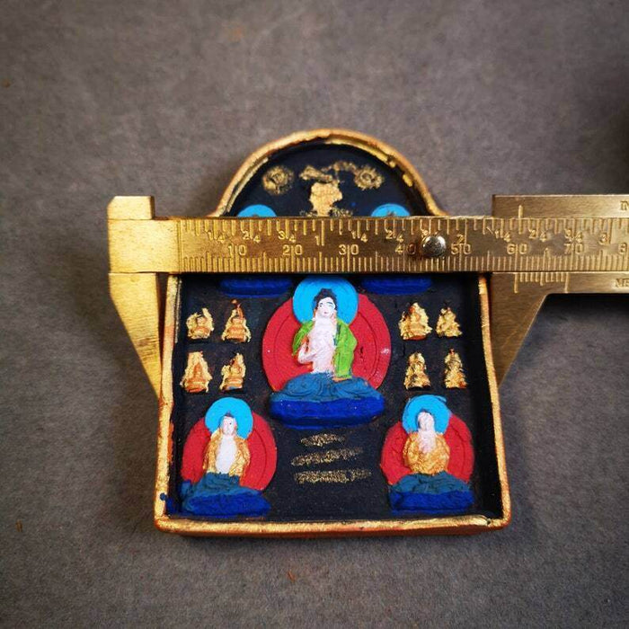 Gandhanra Painted Tibetan Tsa Tsa Mold Statue,Five Dhyani Buddhas - Tibetan Buddhist statue, view 7