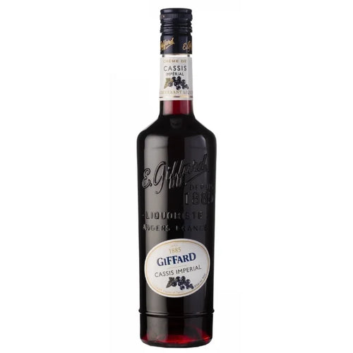 Bottle of Giffard Cassis Imperial on a white background
