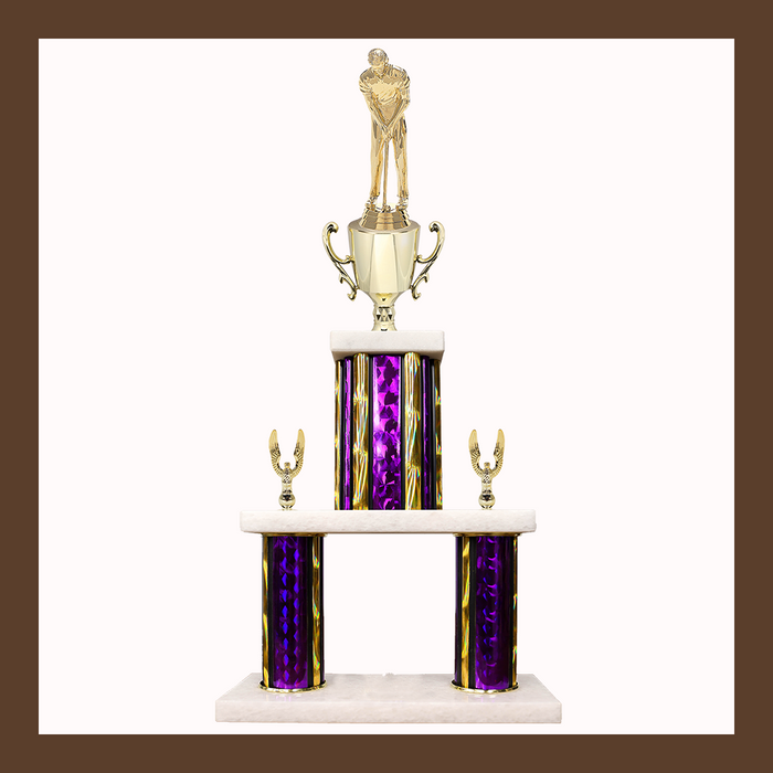 Golf Marble Mini Two Poster Trophy With Cup