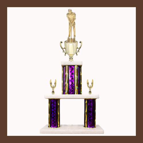 Golf Marble Mini Two Poster Trophy With Cup