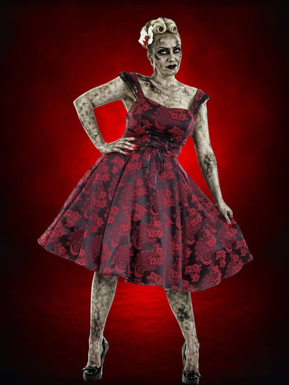 "Gothic Ghoul Dress in Red" HD Hollywood Costume