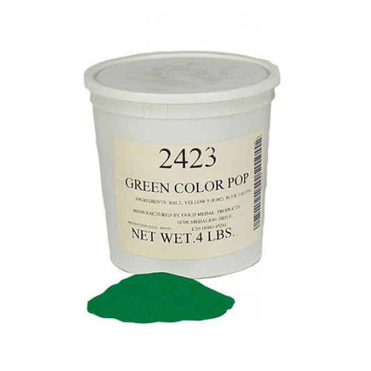 white tub with green colored popcorn salt
