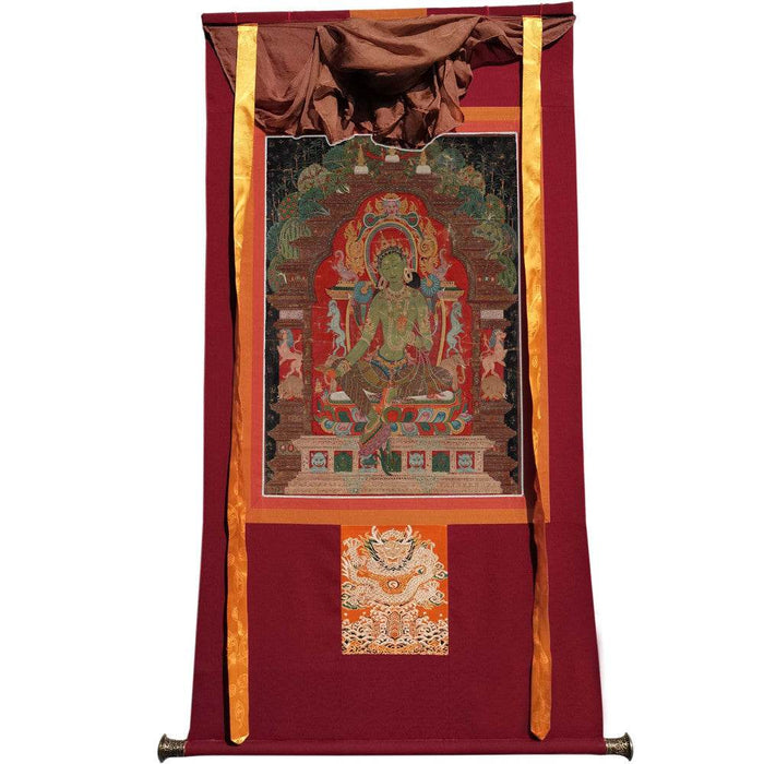 Green Tara - 13th Century - Tibetan thangka painting, view 7