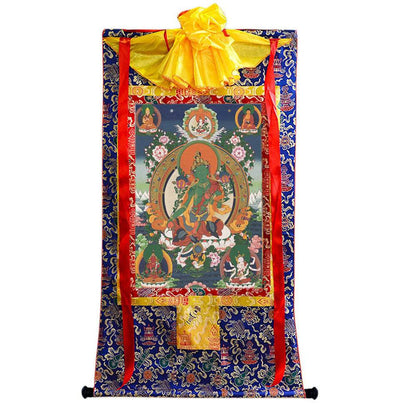 Green Tara - Tibetan thangka painting, view 4