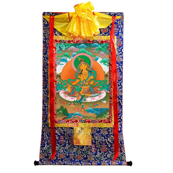 Green Tara - Tibetan thangka painting, view 4