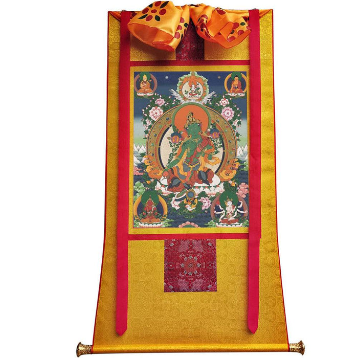 Green Tara - Tibetan thangka painting, view 6