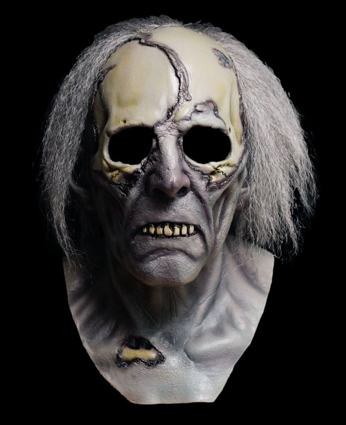 Grimsdyke HD Studios Pro Halloween Mask front view with pale skin, sunken eyes, and wiry hand-laid hair