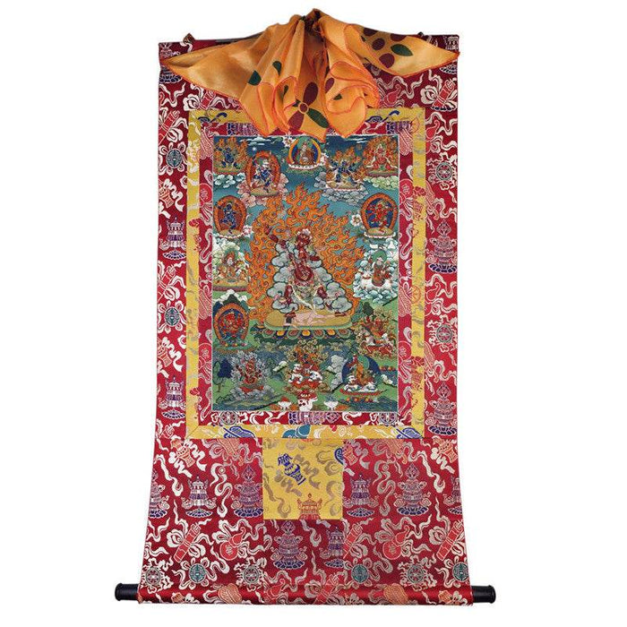 Guru Rinpoche Image - Tibetan thangka painting, view 7