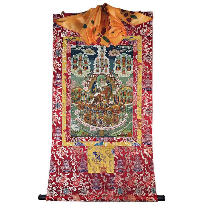Guru Rinpoche's Refugee Tree Image - Tibetan thangka painting, view 7