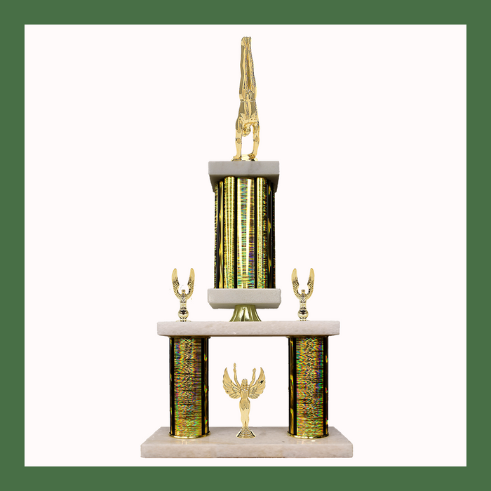 Gymnastics Marble Mini Two Poster Pedestal Trophy