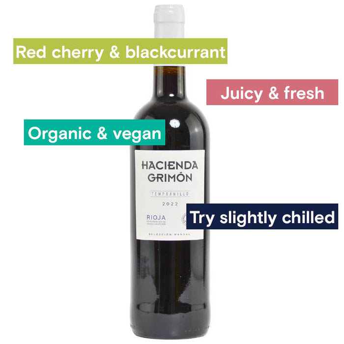 Hacienda Grimon, Rioja Tempranillo bottle and tasting notes