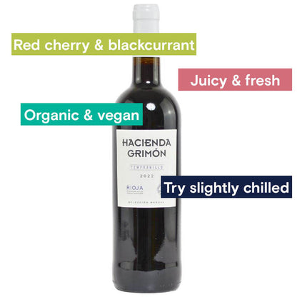 Hacienda Grimon, Rioja Tempranillo bottle and tasting notes