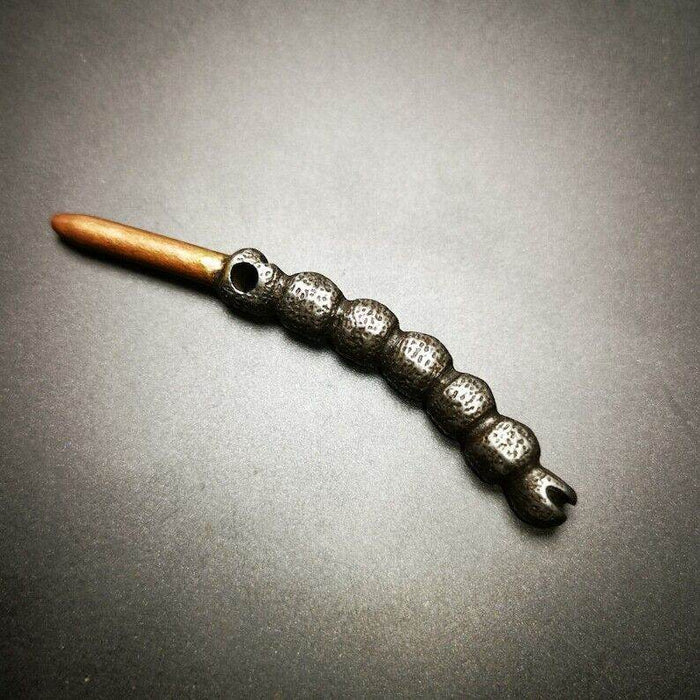Handmad Charm Pendant,Tibetan Cordyceps Sinensis,Made of Cold Iron and Brass - Tibetan Buddhist art, view 5