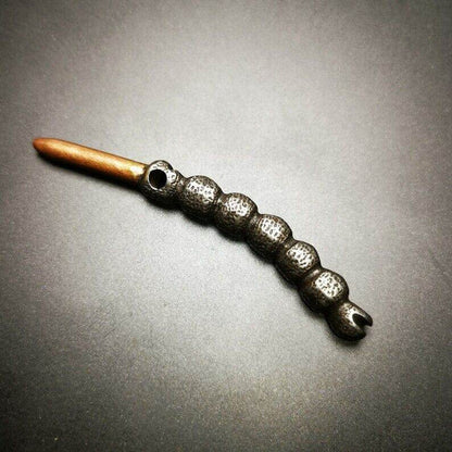 Handmad Charm Pendant,Tibetan Cordyceps Sinensis,Made of Cold Iron and Brass - Tibetan Buddhist art, view 5