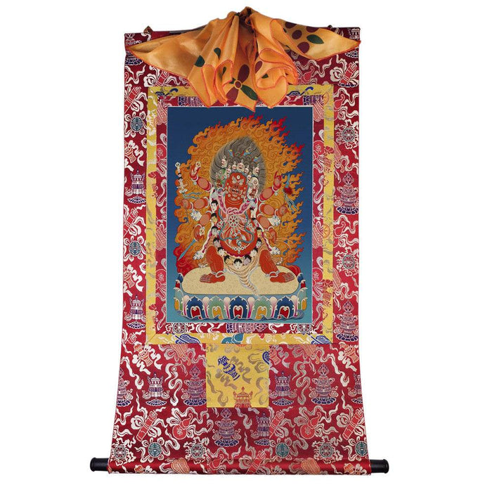 Hayagriva - Tibetan thangka painting, detailed view