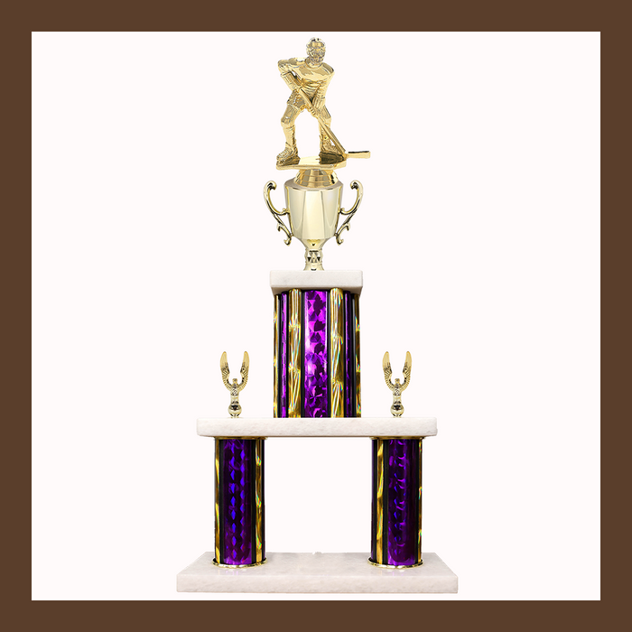 Hockey Marble Mini Two Poster Trophy With Cup