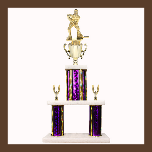 Hockey Marble Mini Two Poster Trophy With Cup