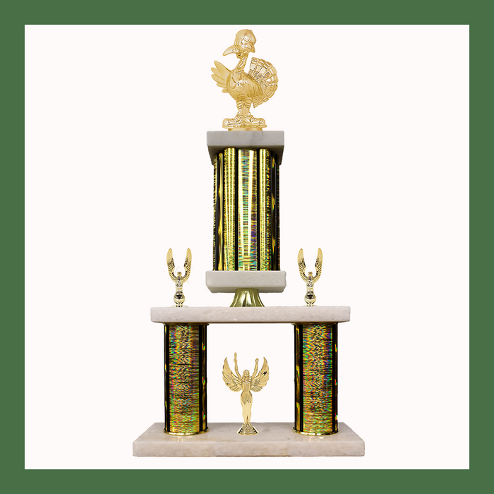 Holiday Marble Mini Two Poster Pedestal Trophy