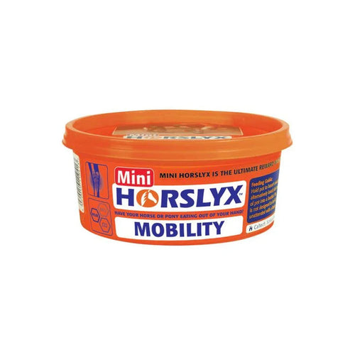 Orange container of Mini Horslyx Mobility on a white background