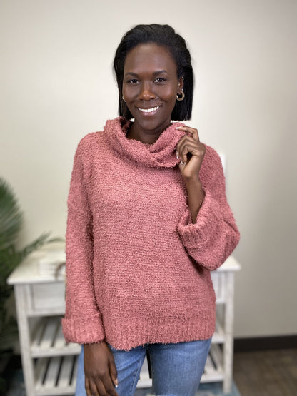 Warm Me Up Women's Solid Cowl Neck Sweater