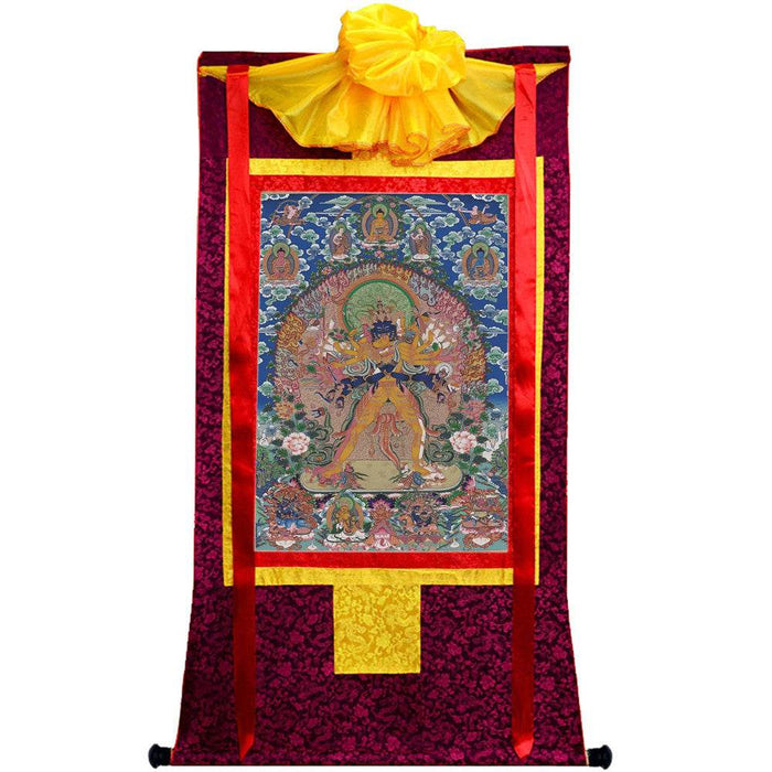 Kalacakravajra - 17th Century Old Version - Tibetan thangka painting, view 5