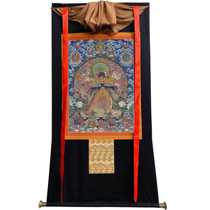 Kalacakravajra - 17th Century Old Version - Tibetan thangka painting, view 8