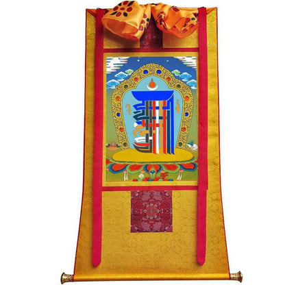 Kalachakra Symbol - Tibetan thangka painting, view 6