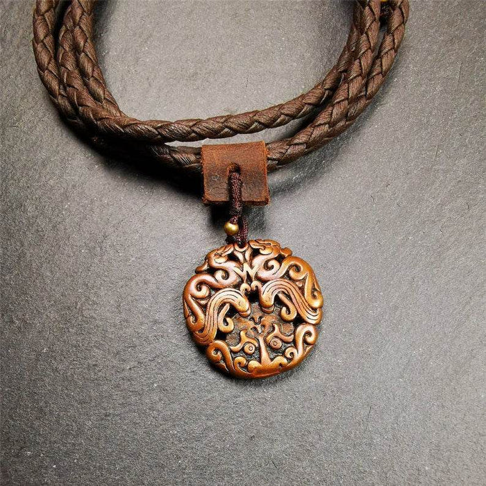 Kirtimukha Pendant,Dragon Badge - Tibetan Buddhist art, view 6