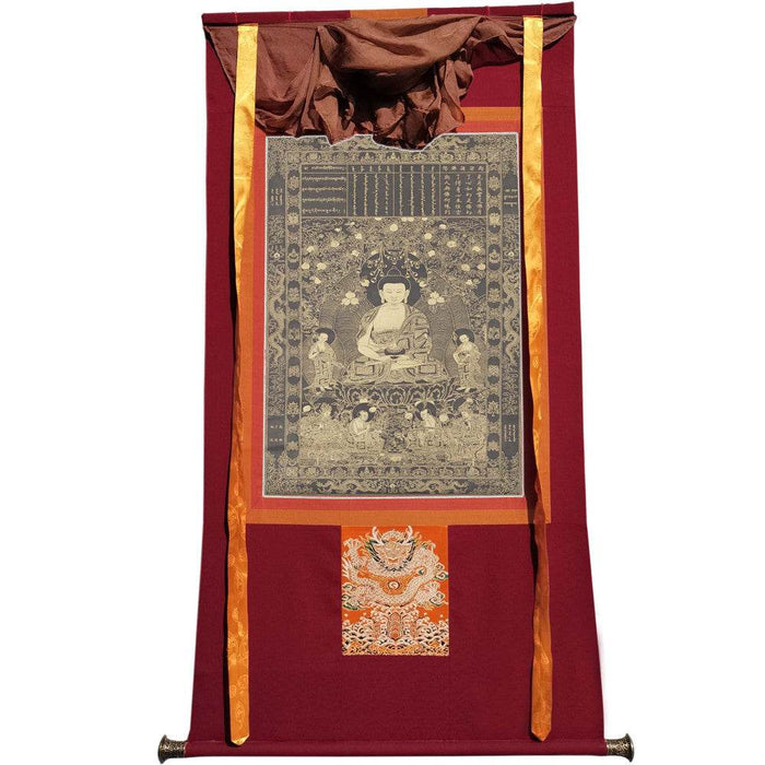 Krakucchanda Buddha - Tibetan thangka painting, view 7