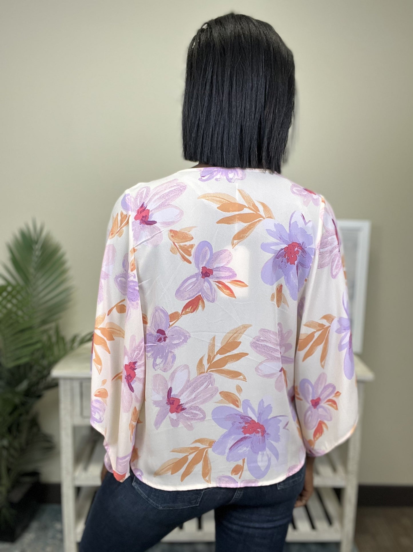 Find Your Love Women's Cowl Neck Short Bell Sleeve Top