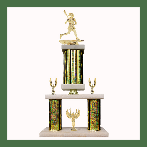 Lacrosse Marble Mini Two Poster Pedestal Trophy
