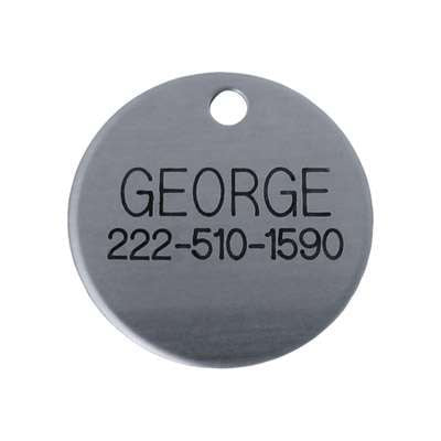 Laser Engraved Chrome Dog Tag- disk