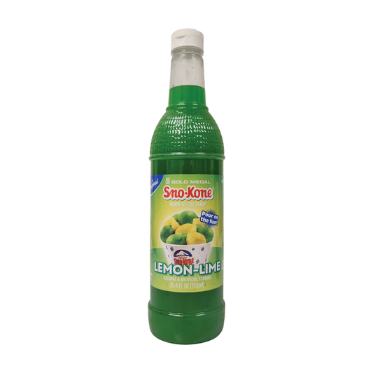 25-ounce bottle of lemon-lime Sno-Kone syrup