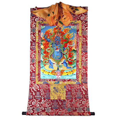 2779-唐卡-HBMT-084玛哈嘎拉-二臂-300dpi - Tibetan thangka painting, detailed view
