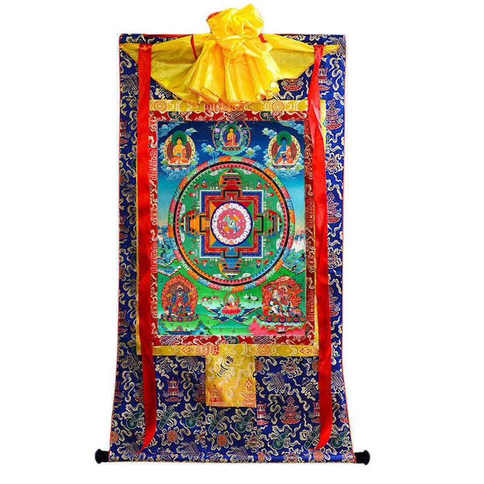 Mandala of Medicine Buddha - Tibetan thangka painting, view 4