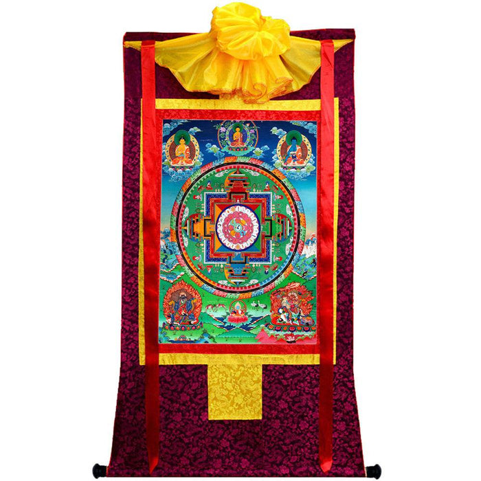 Mandala of Medicine Buddha - Tibetan thangka painting, view 5
